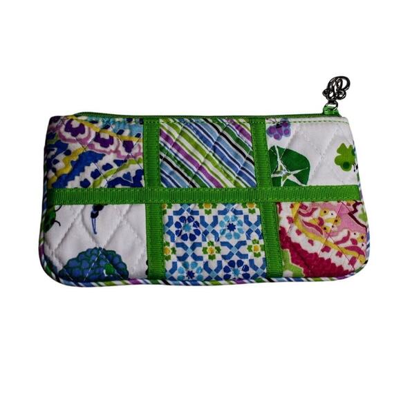 Vera Bradley Quilted Patchwork Zip Pouch Bag Grandma Cottage Green - Picture 2 of 4